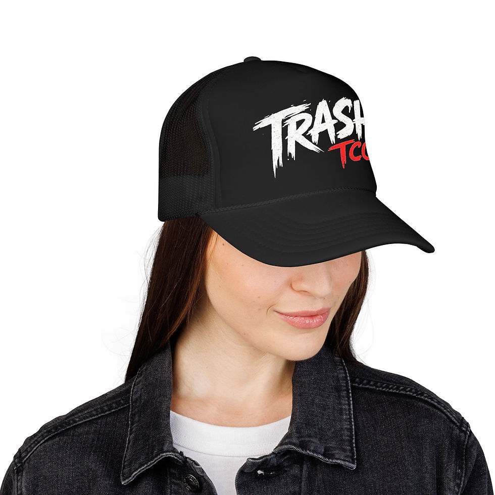 Thumbnail: Trash TCG Foam Trucker Hat — Retro Pizza Gamer Logo Cap