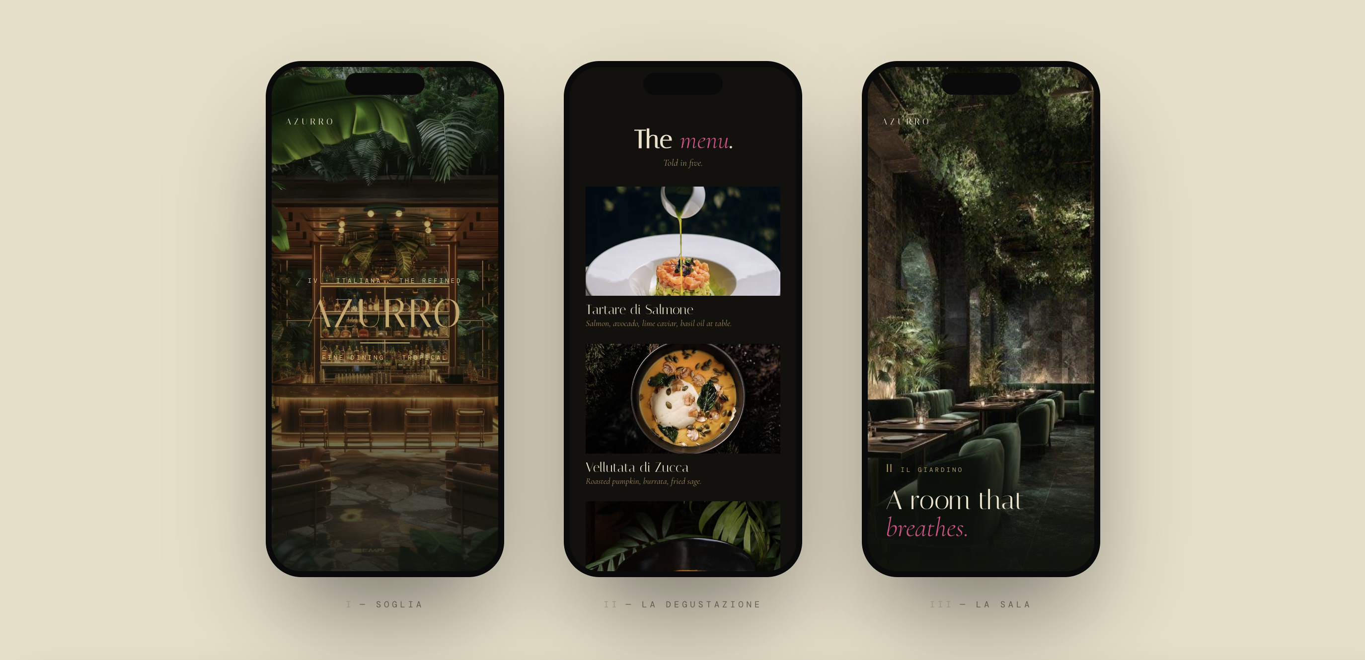 Webdesign für ein Restaurant in sieben Kapiteln