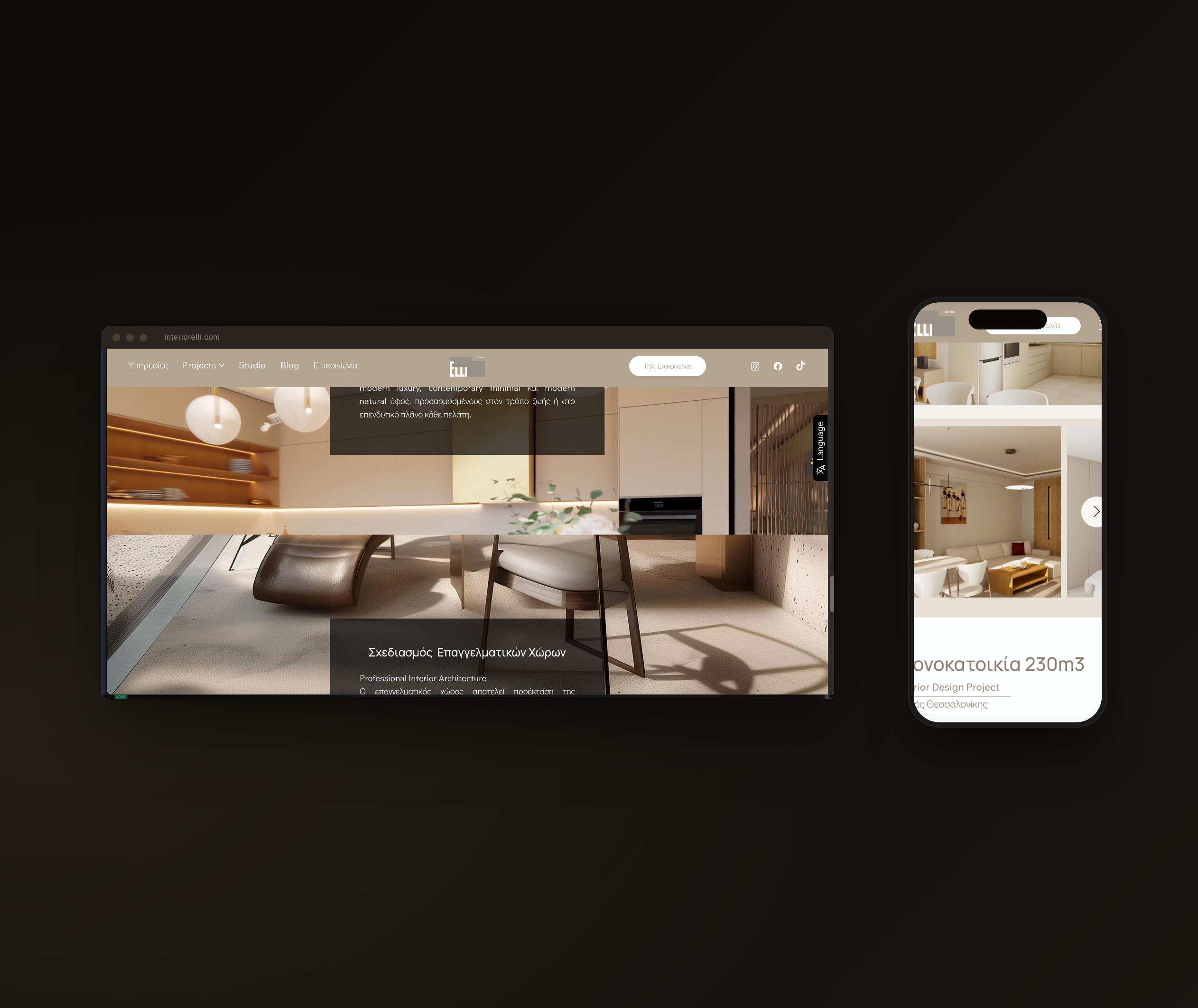 Digitales Erlebnis: Webdesign für Innenarchitektur