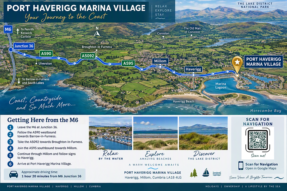 Port Haverigg Marina Village map and travel directions
