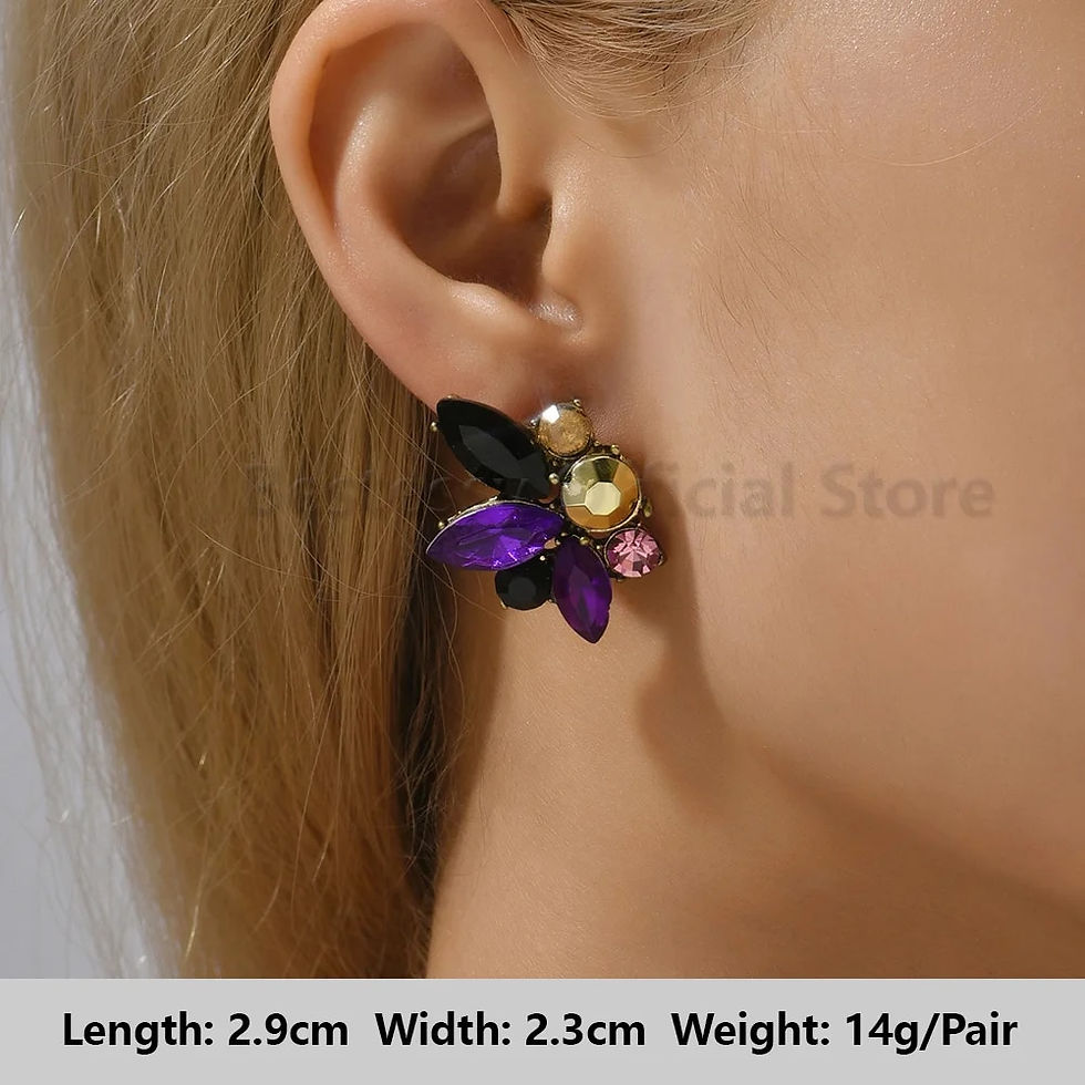 Thumbnail: Purple Collection of Long Dangling Earrings