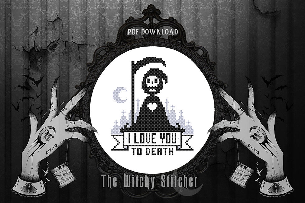 Thumbnail: I Love You To Death ~ Grim Reaper ~ PDF Pattern
