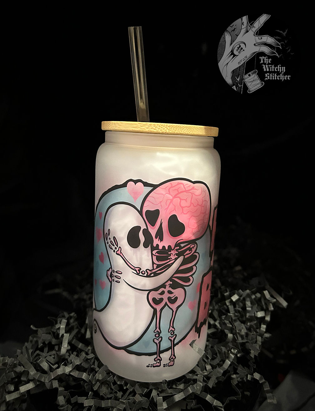 Libby Glass Cup ~ Hug Your Brain Today