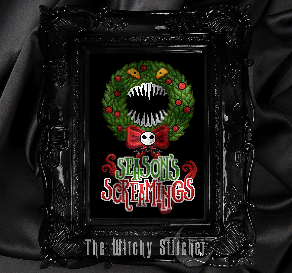 Thumbnail: Season's Screamings Wreath ~ PDF Pattern