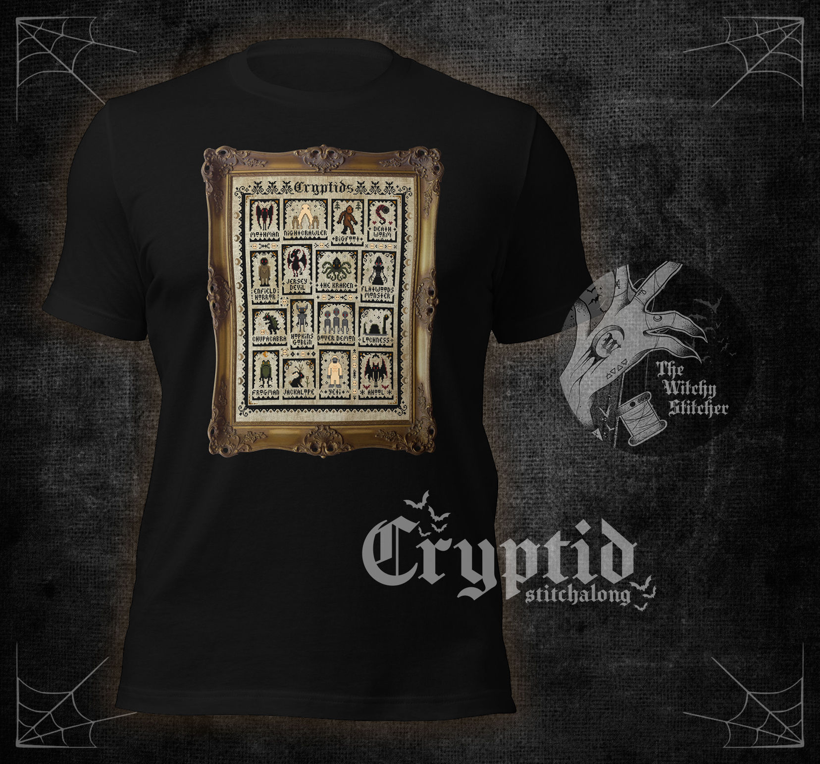 Cryptid Stitchalong Black Unisex T-Shirt
