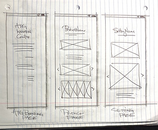 Wireframe Pages - APG, Product and Setting