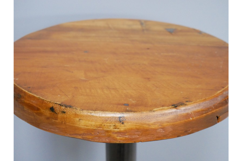 Thumbnail: Wooden Top Iron Bar Stool