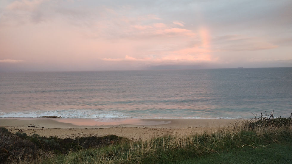 sunrise at the beach over the ocean