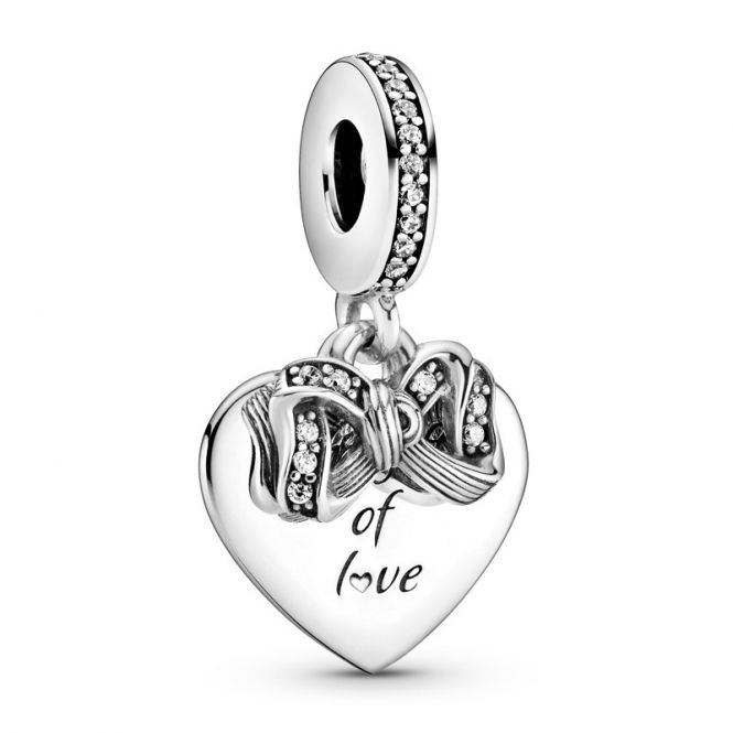 Charm Pendant Nœud & Cœur d'Amour 799221C01