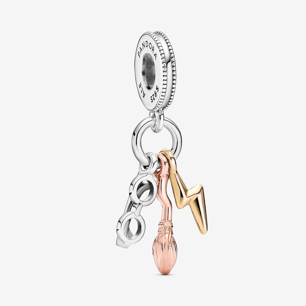 Pandora Charm Pendant Harry Potter, Lunettes, Nimbus 2000 & Éclair