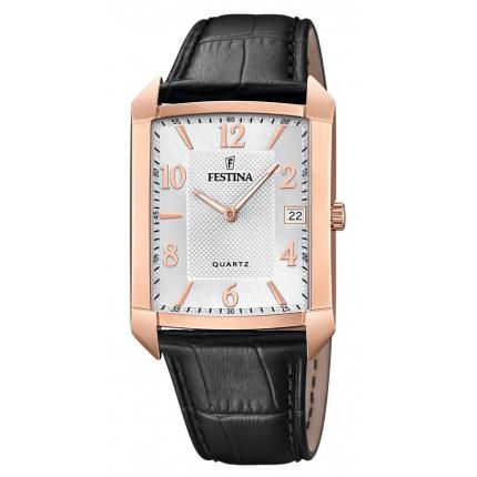 Montre Festina Classique dateur boitier acier cadran rosé