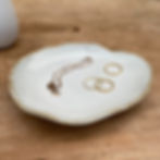 ring dish artisan trinket dish jewellery plate wonky edge beige neutral engagement ring holder ceramic earring dish small