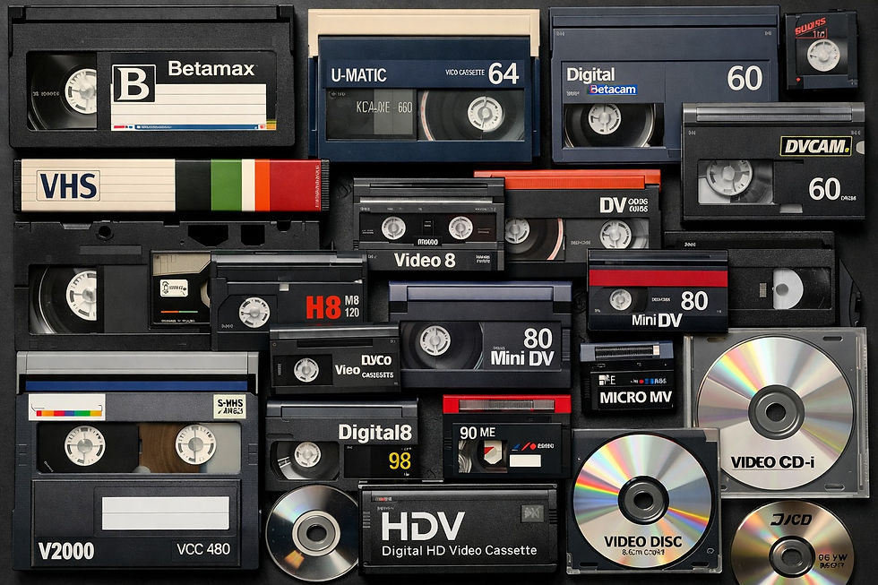 Assortment of Video Tape Formats