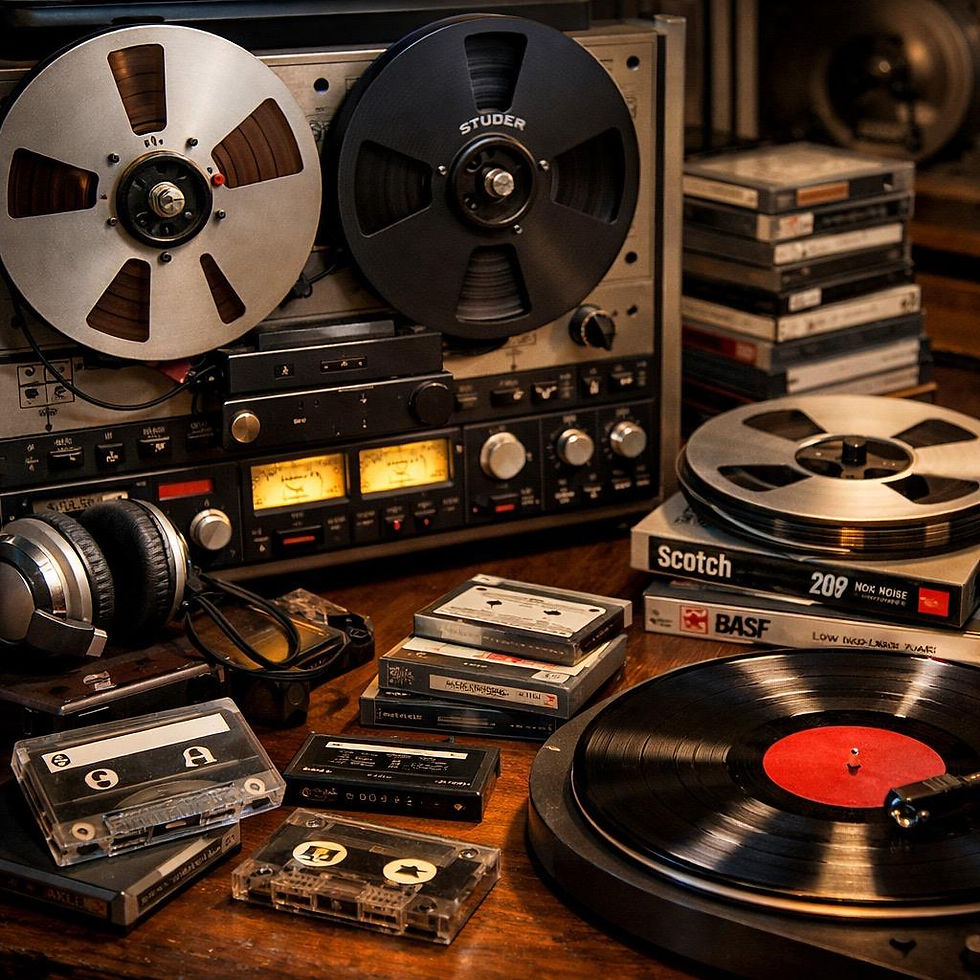 Assortment of analogue media formats