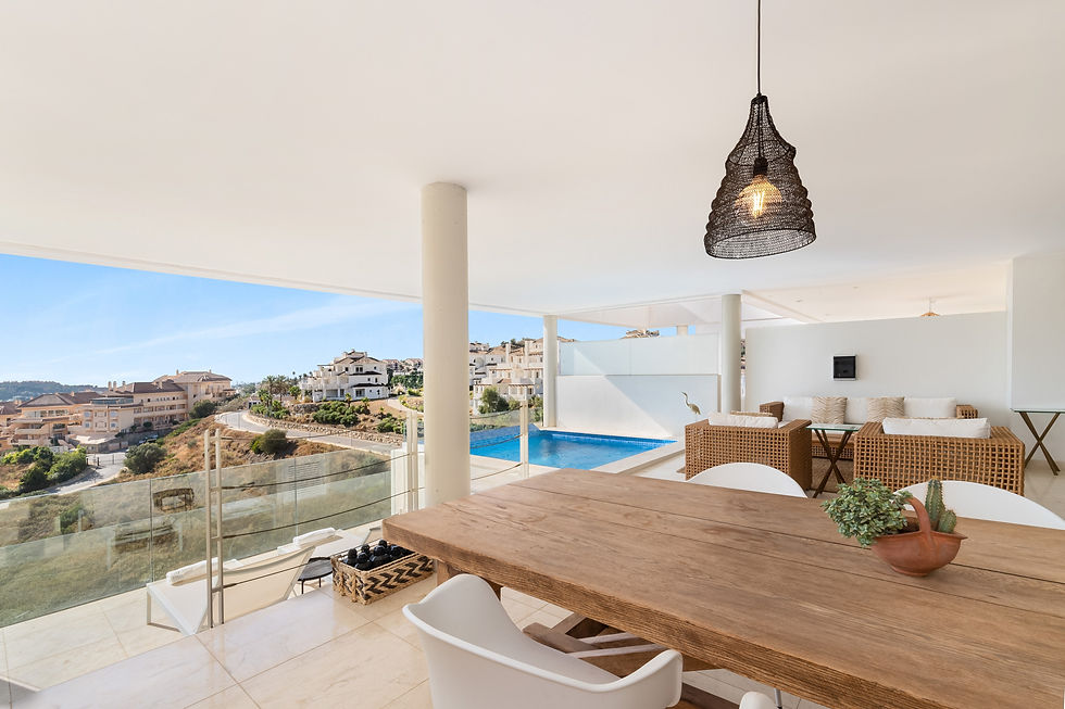 Private terrace and pool at a Nueva Andalucía property in Marbella