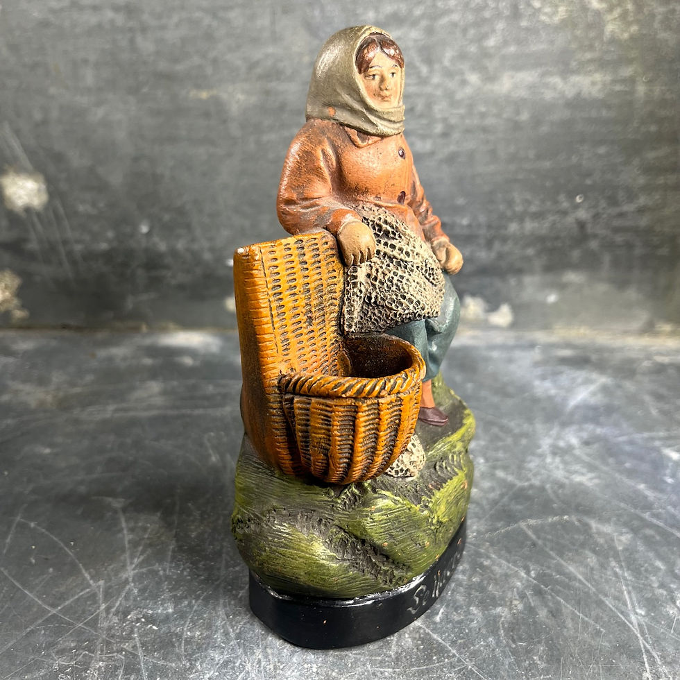 Miniature : Paire de Pyrogènes en Terre Cuite, pêcheurs  – St Hamon – Le Havre – Début XXe
