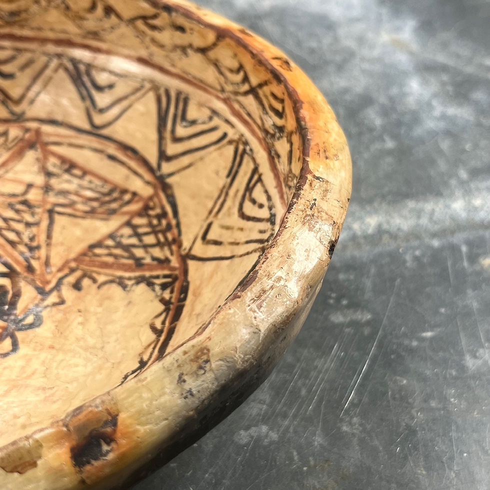 Thumbnail: Flat, Old Kabyle Plate, Terracotta, Painted Decoration, North Africa, 20th Century