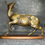 Thumbnail: Animal bronze – Doe on wooden base – Hidden secret hiding place