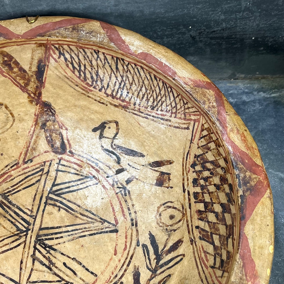 Thumbnail: Kabyle plate, dish in hand-painted terracotta – late 19th / early 20th century