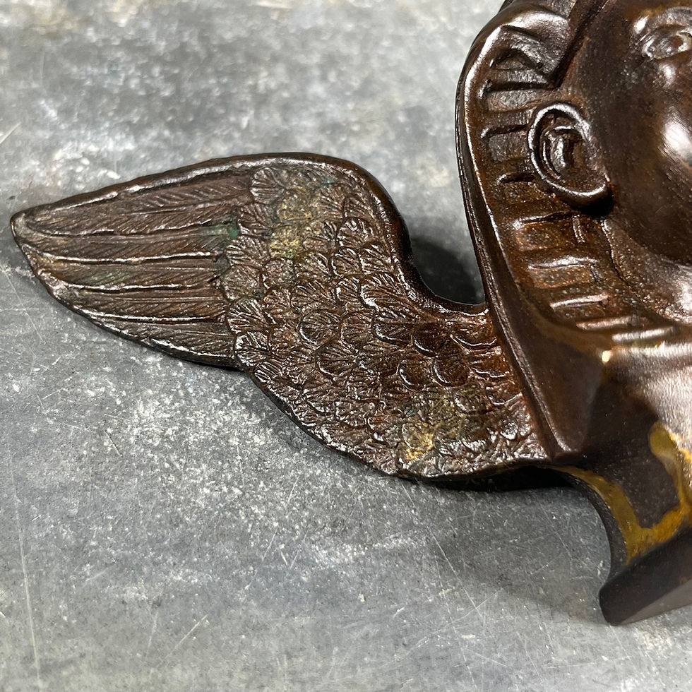 Thumbnail: Bronze Automobile Mascot / Radiator Cap - Sphinx Wing - Art Deco