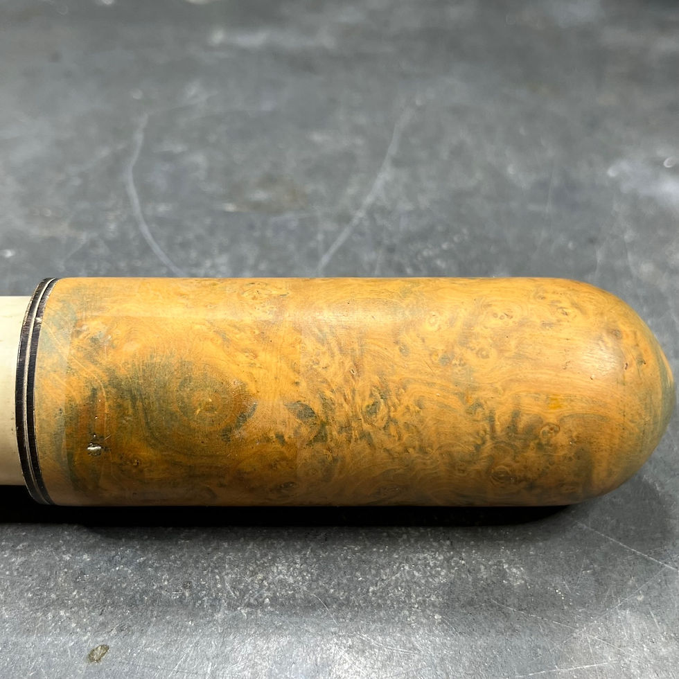 Thumbnail: Cigar case made of burl wood, horn, and bone, France, tabletterie - 19th century