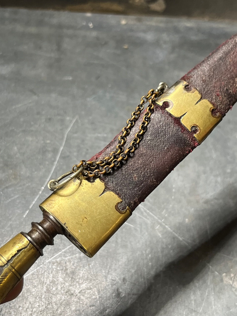 Thumbnail: Stylet Corse XIXe , Poignard Manche Ébène Incrusté, Lame Gravée