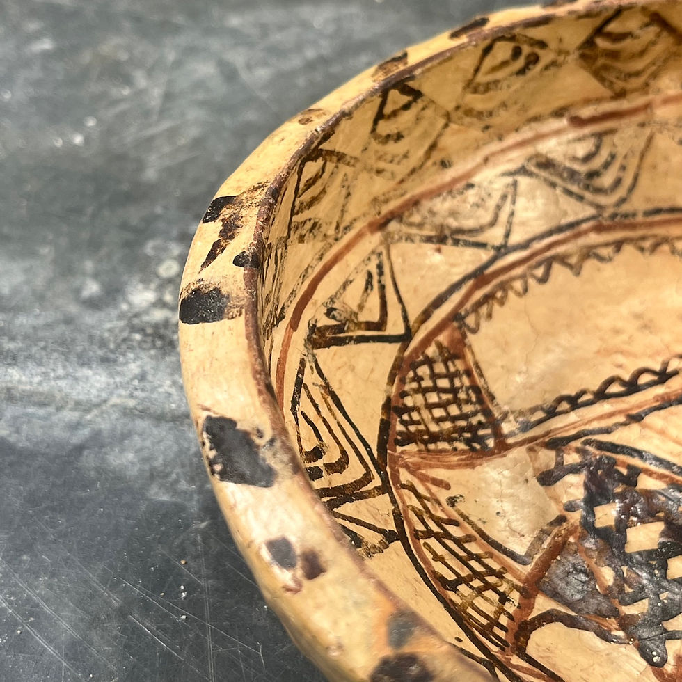 Thumbnail: Flat, Old Kabyle Plate, Terracotta, Painted Decoration, North Africa, 20th Century