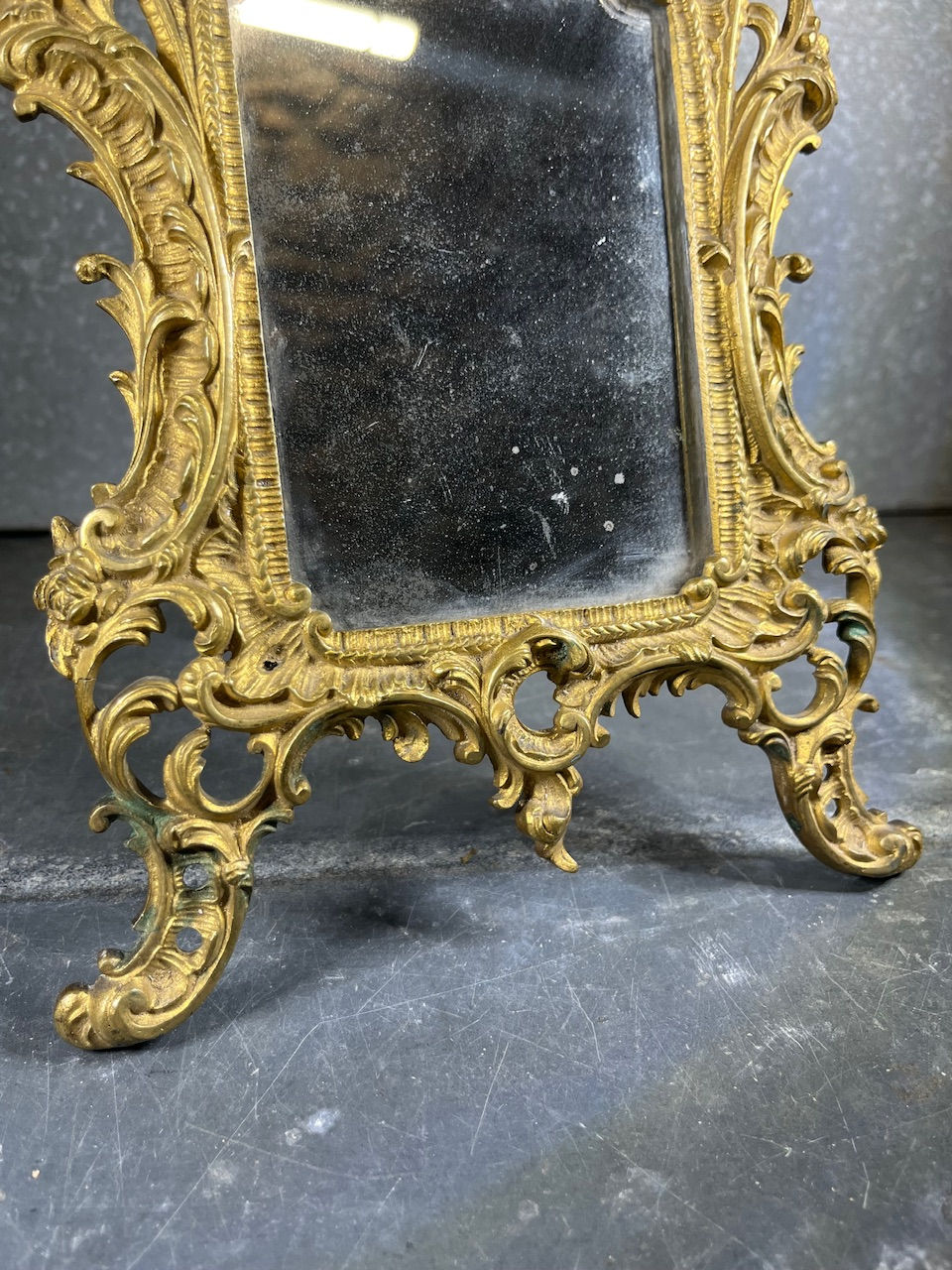 Thumbnail: Miroir psyché XIXe bronze doré style Louis XV Rocaille