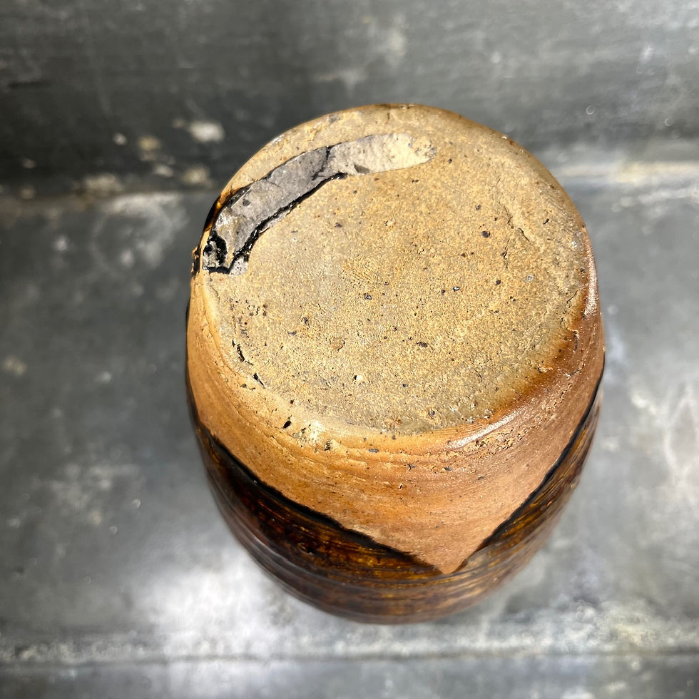 Miniature : Bouteille chinoise ancienne – XIXe siècle – grès à glaçure brune – dynastie Qing