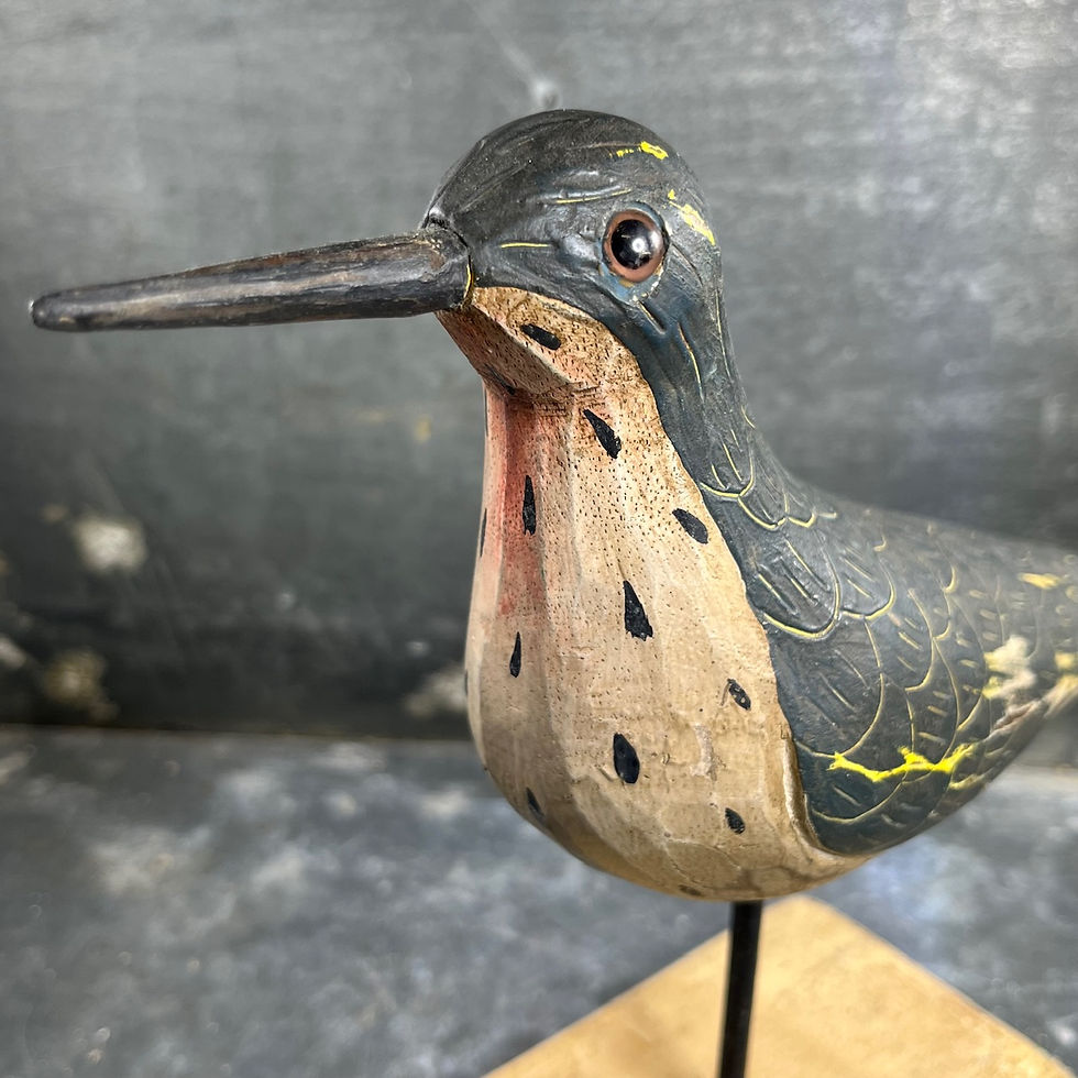 Thumbnail: Hunting Decoy - Polychrome Carved Wooden Caller. Mid 20th Century.2