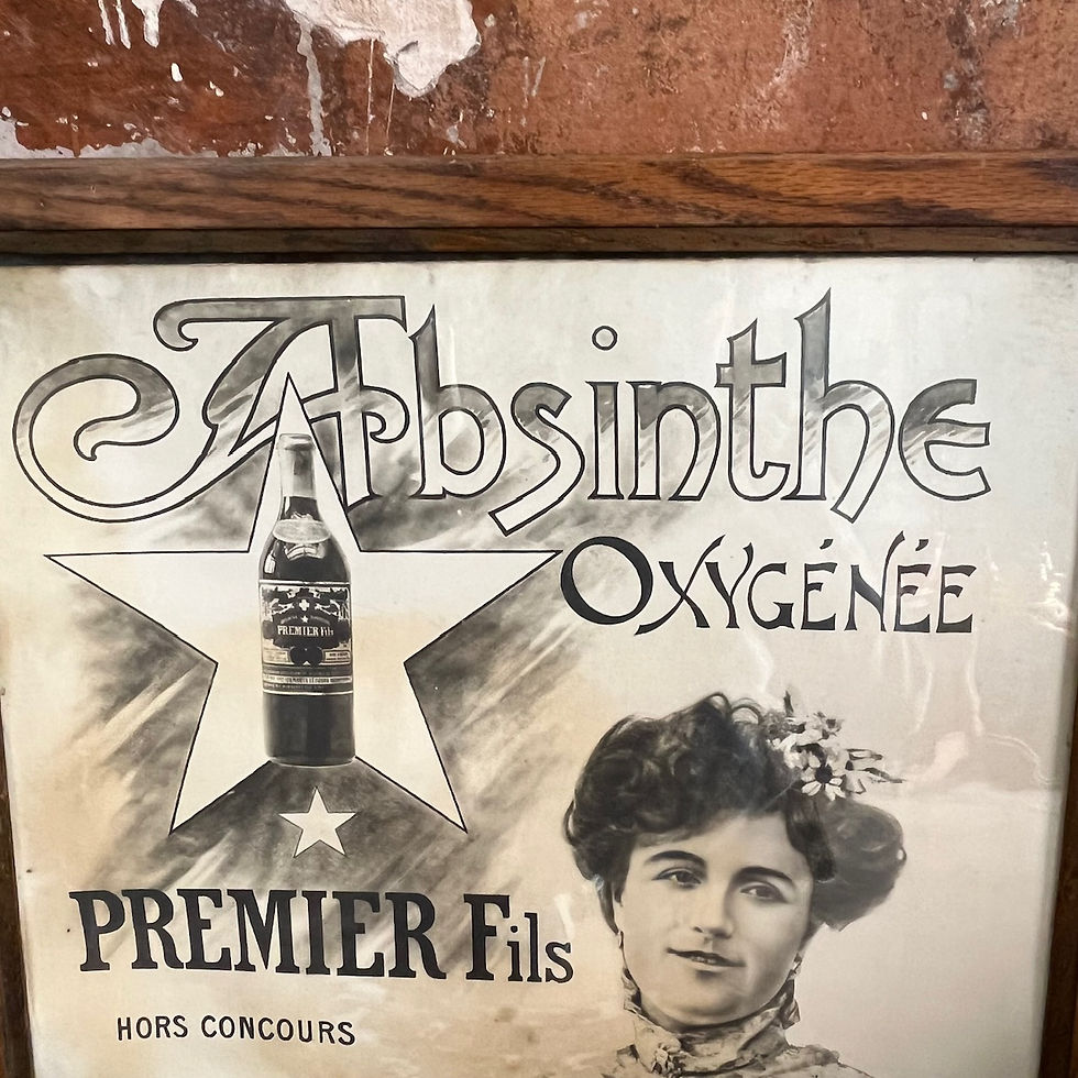 Thumbnail: Advertising poster for Absinthe Oxygénée 1900, antique cardboard, Bioletto Lyon