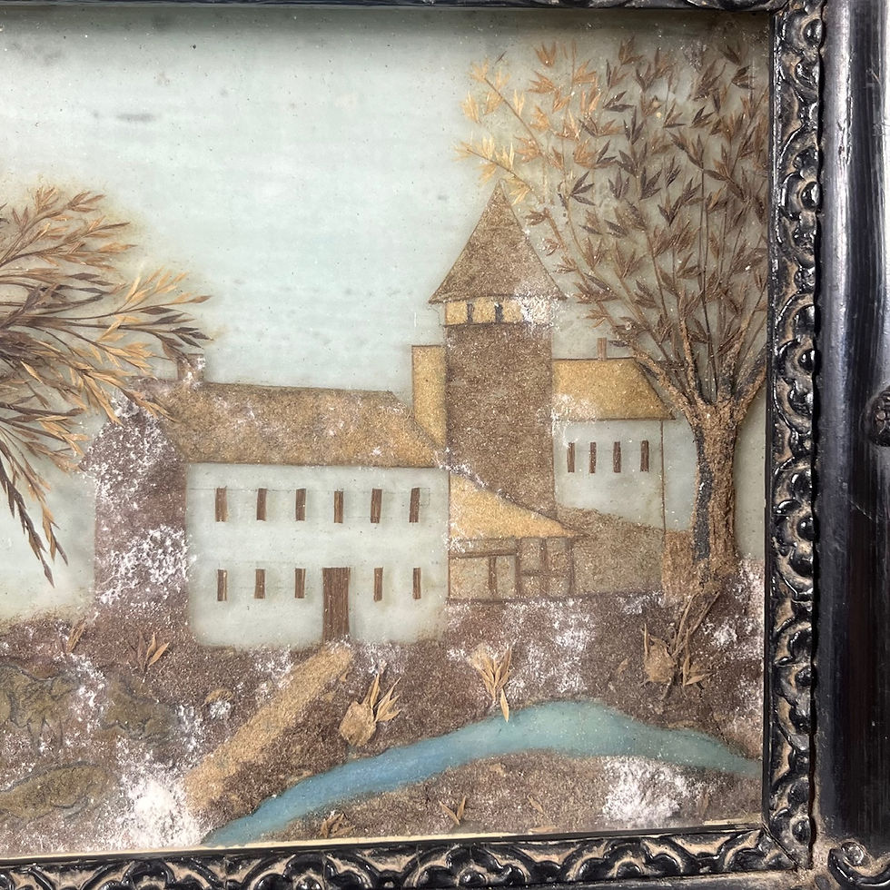 Miniature : Souvenir de pensionnat 1852 Mazenay – diorama sous verre, Reliquaire