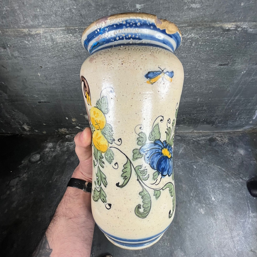 Thumbnail: Italian Albarello 18th Century – Apothecary Pharmacy Jar, Earthenware