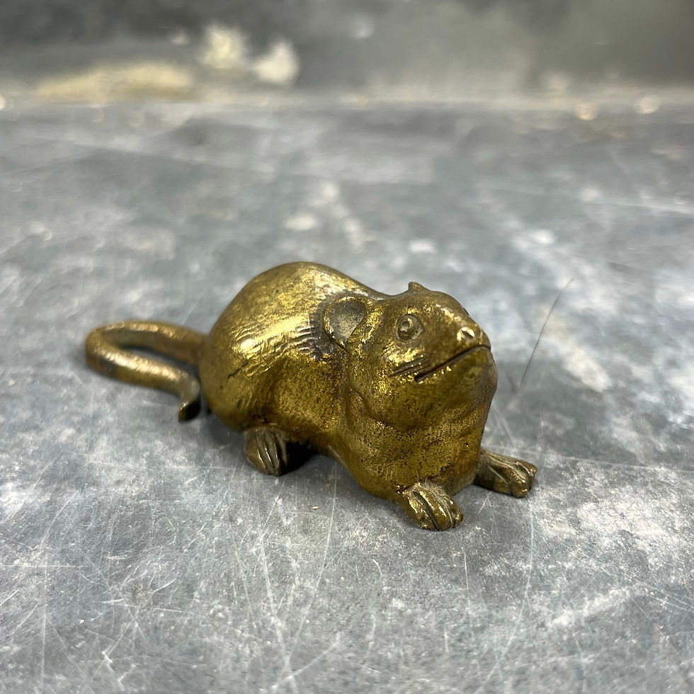 Sujet en bronze doré - Souris en alerte - figurine animalière - ca 1900