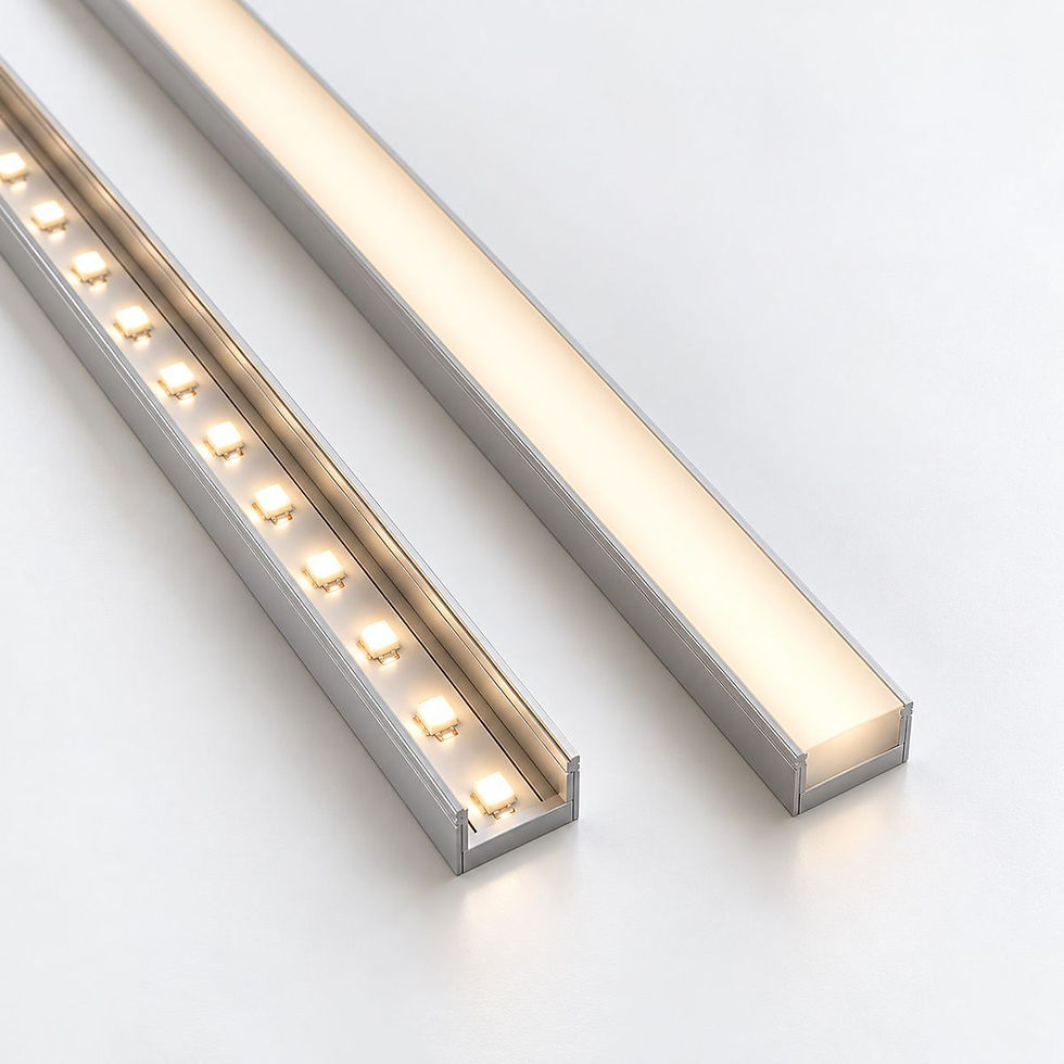 Ruban LED à points visibles comparé à une ligne diffusée continue