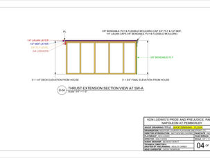 Pride and Prejudice, Part Two Floor Shop Drawing Sample (2)
A sample page from Wesley Carney's shop drawing for the set floor. This page features a section view at "Stud Wall A".
Photo credits: Wesley Carney