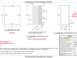 Grease Tracked Panels Shop Drawing Sample (5)
A sample page from Wesley Carney's shop drawing for the "Tracked Panels" set piece. This page features specifications for the lower panels.
Photo credits: Wesley Carney