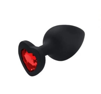 Plug De Silicone Preto Com Pedra Tamanho M