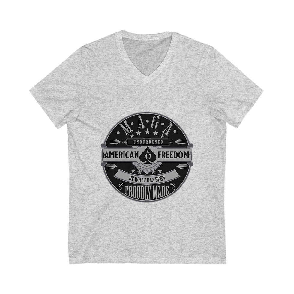Thumbnail: V-Neck Tee, Western American Patriotic Make America Great Again Shirt