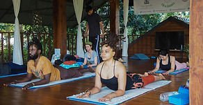 Individuals doing yoga