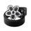 Thumbnail: A enamel logo buckle on black belt with white stitching
