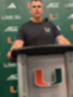 Miami Head Coach Mario Cristobal.