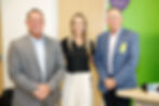 Mike Donahoo, Senior Manager of Corporate Social Responsibility, Hyundai Southern Region; Ashley Kozich, Director of Corporate Philanthropy, Joe DiMaggio Children’s Hospital Foundation; and Fred Whitt, Regional General Manager, Hyundai Southern Region