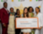I am O.R.A.N.G.E. Scholarship sponsored by Fiserv, Inc. recipient Anneliese Hsiao with Andre Bryan, Simone Arnold, Yasha Riley, Shonette Paisley and Angela Cheshier