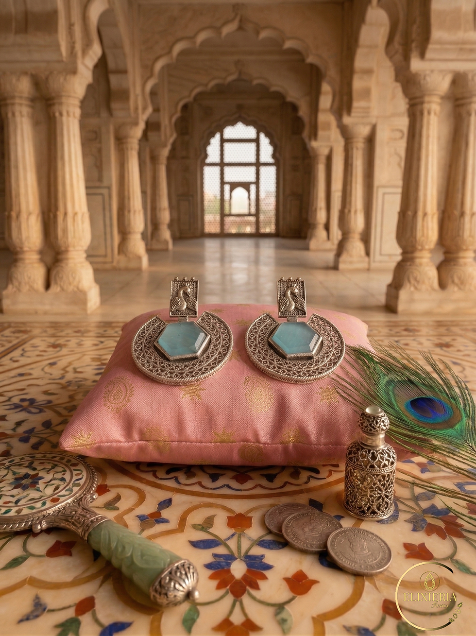 jaipur oxidised brass earrings ethnic earrings