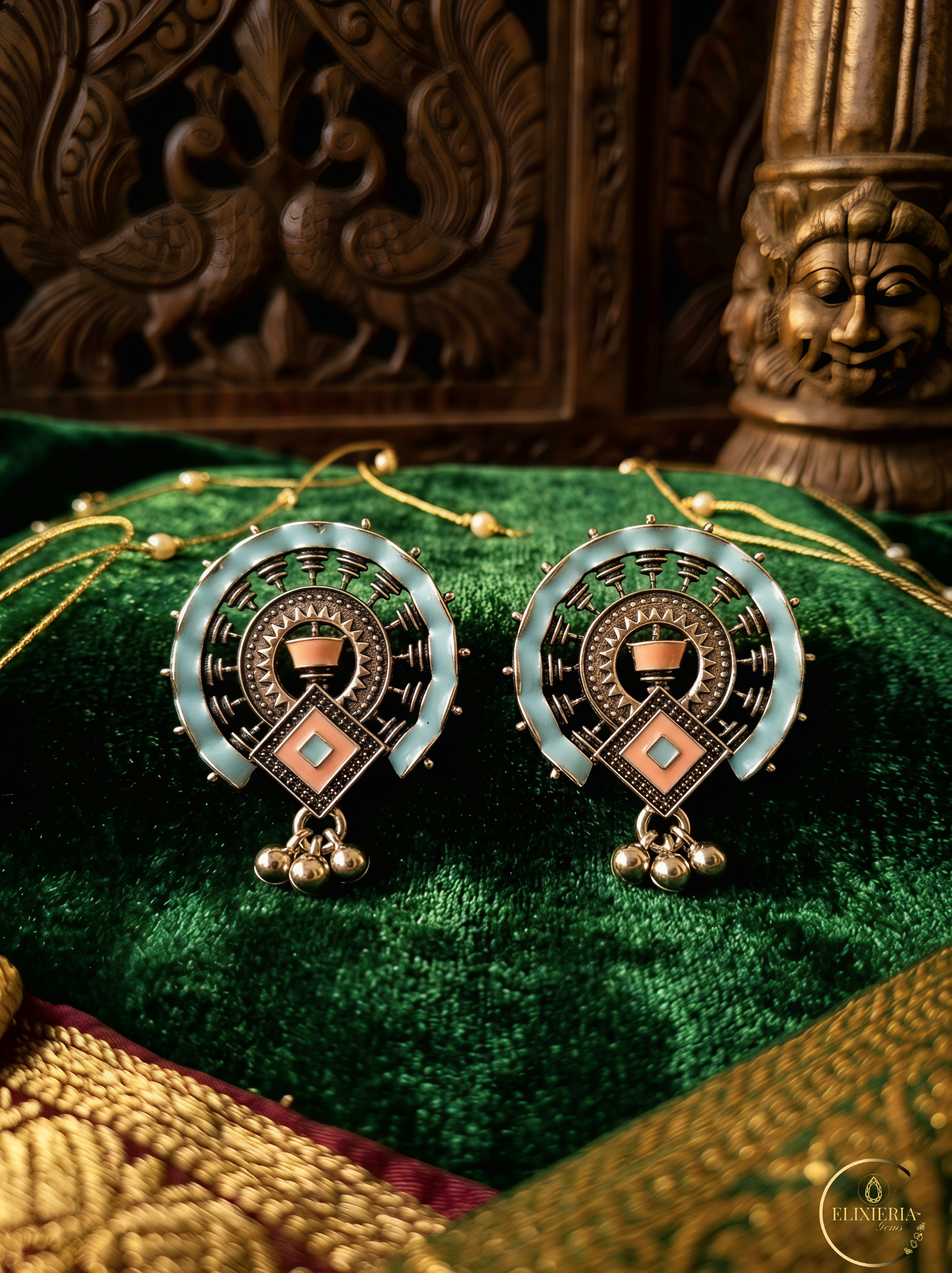 Roopanjali Enamel Oxidised Earrings