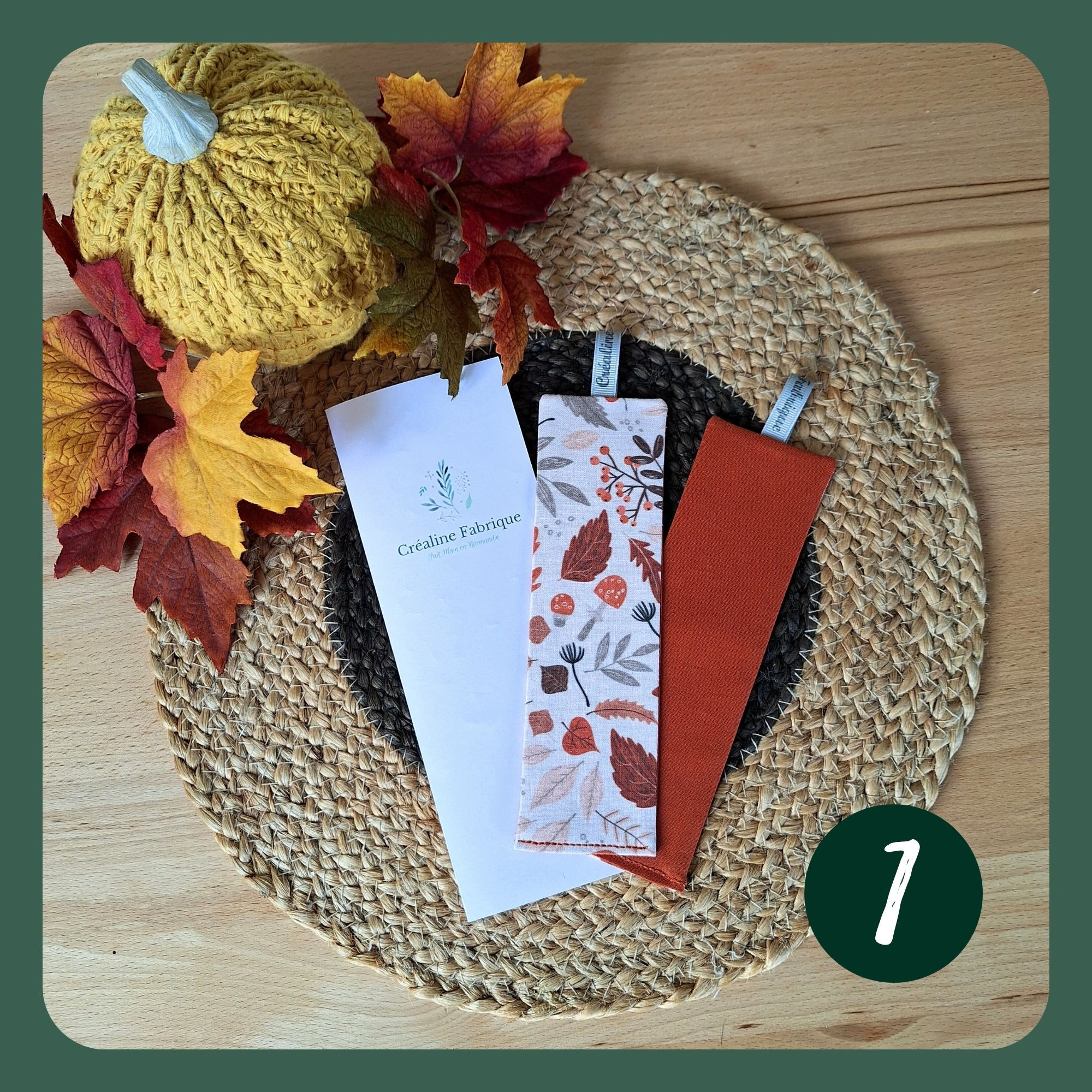 Collection Automne : Marque-Page en tissu, avec ou sans Citation