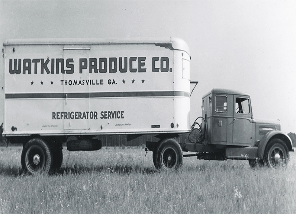 Vintage Watkins Produce Co. Thomasville GA refrigerator truck