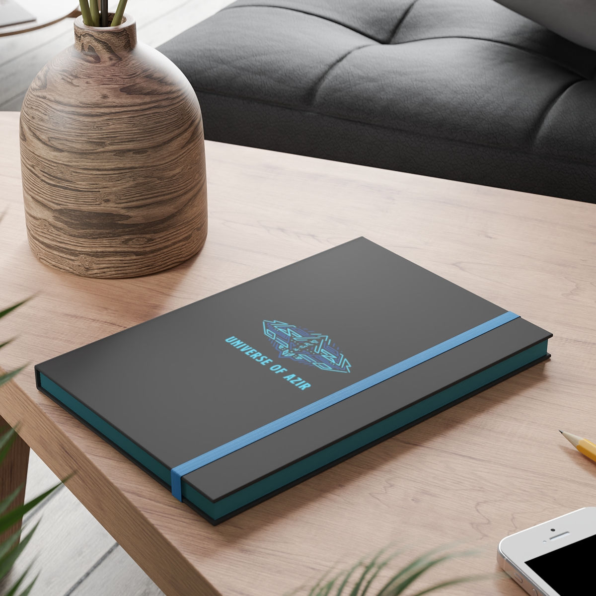 Light Blue and Black Contrast Notebook