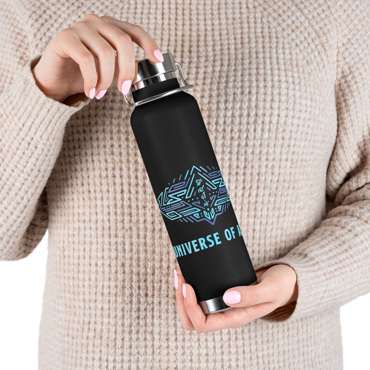 Black Vacuum Insulated Bottle, 22oz
